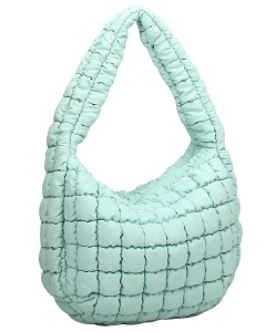 Puffy Quilted Nylon Shoulder bag NQ131 GREEN